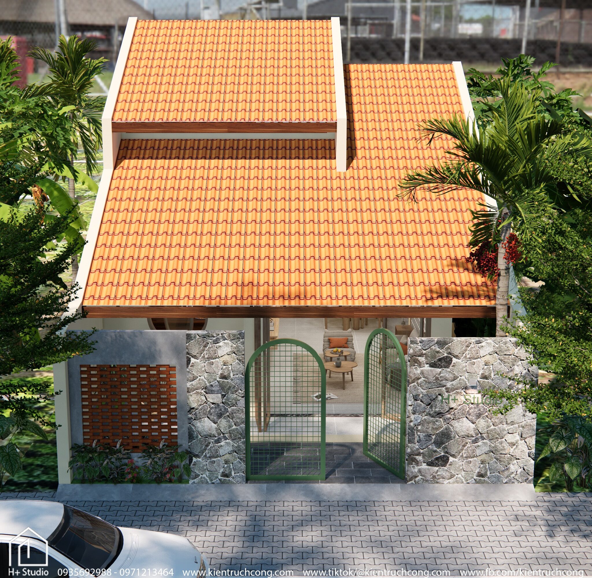 Hoa Nắng House - Nhà cấp 4 mái ngói.