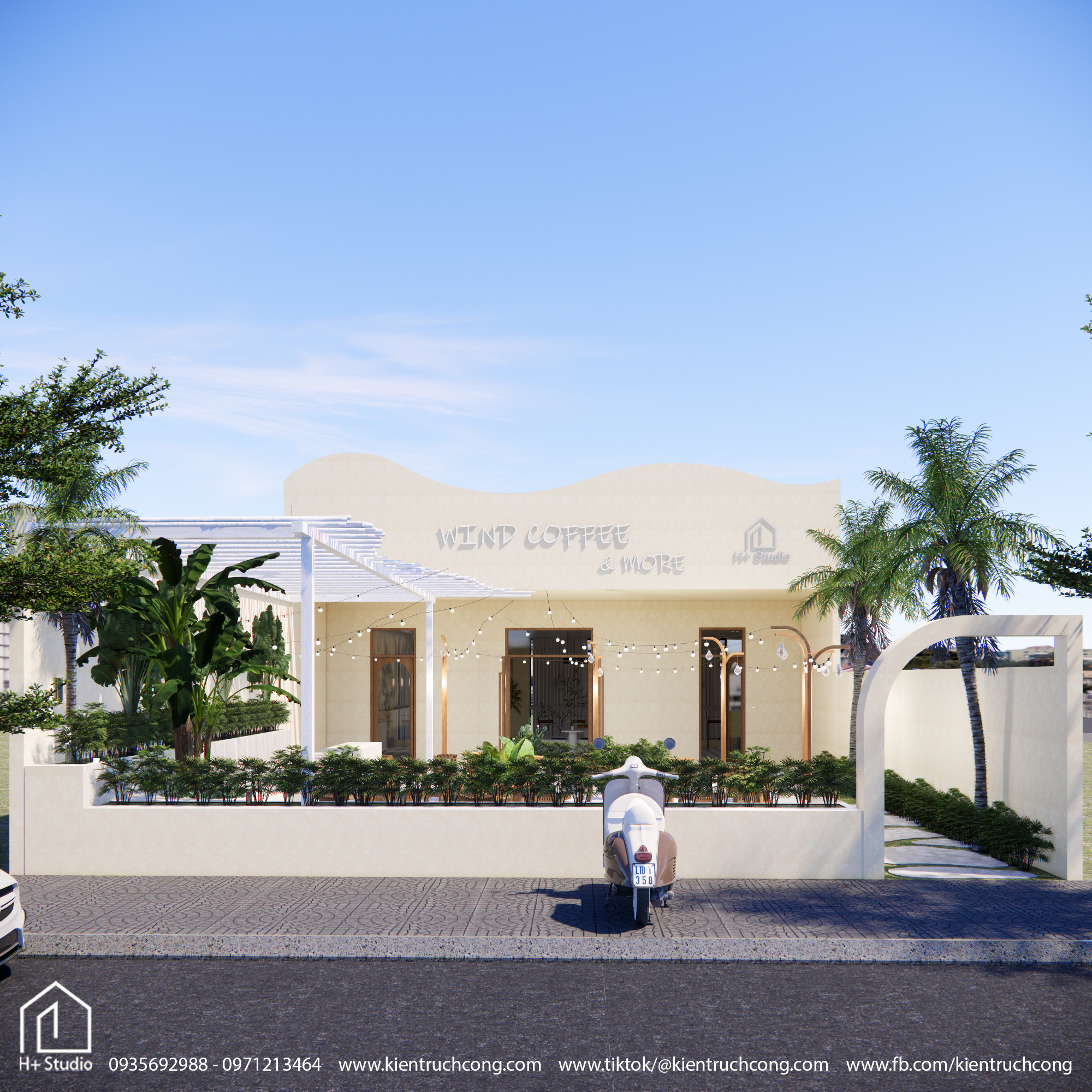 Wind Coffee - Quán cafe sân vườn thoáng mát, hiện đại.