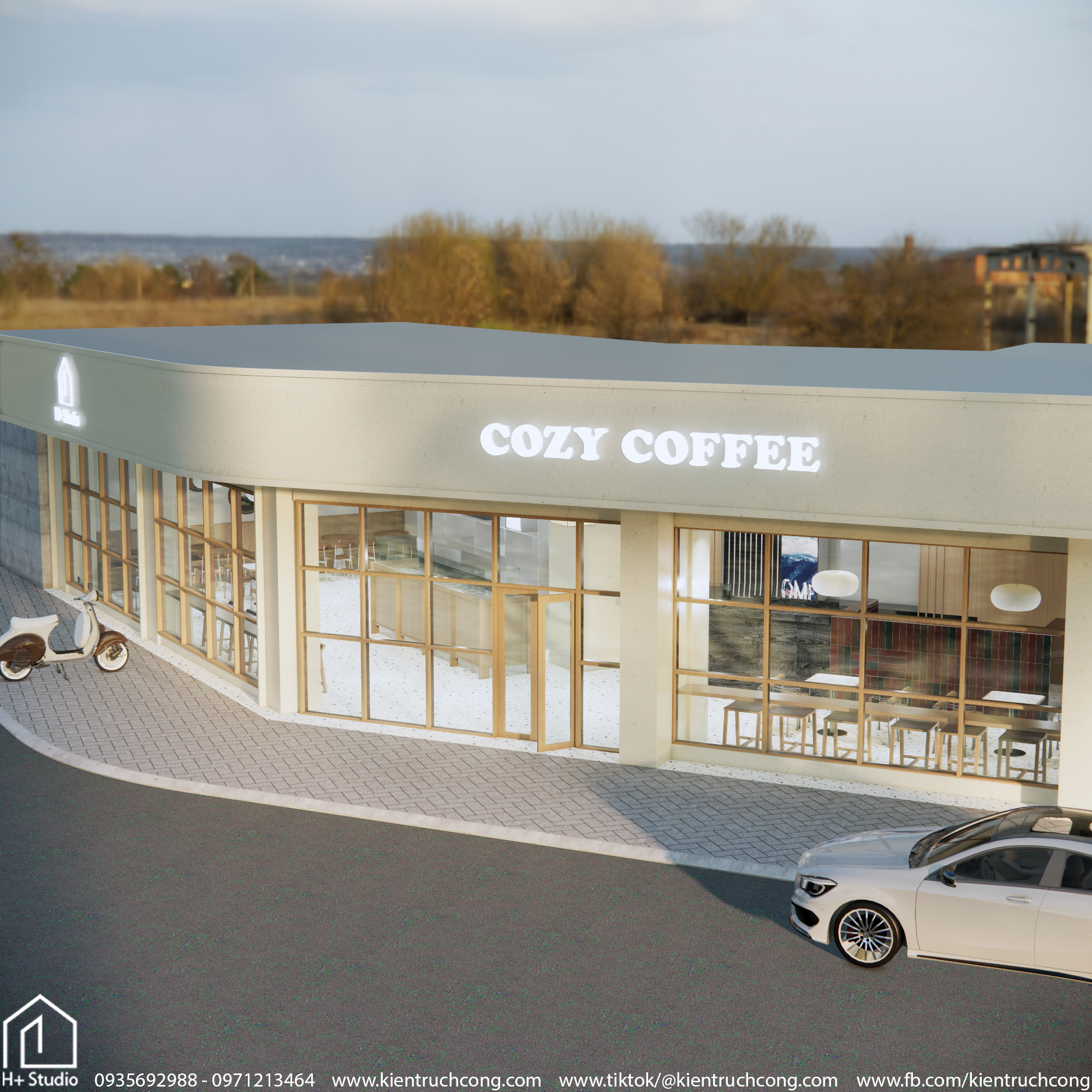 Cozy Coffee - Quán cafe phòng lạnh hiện đại.