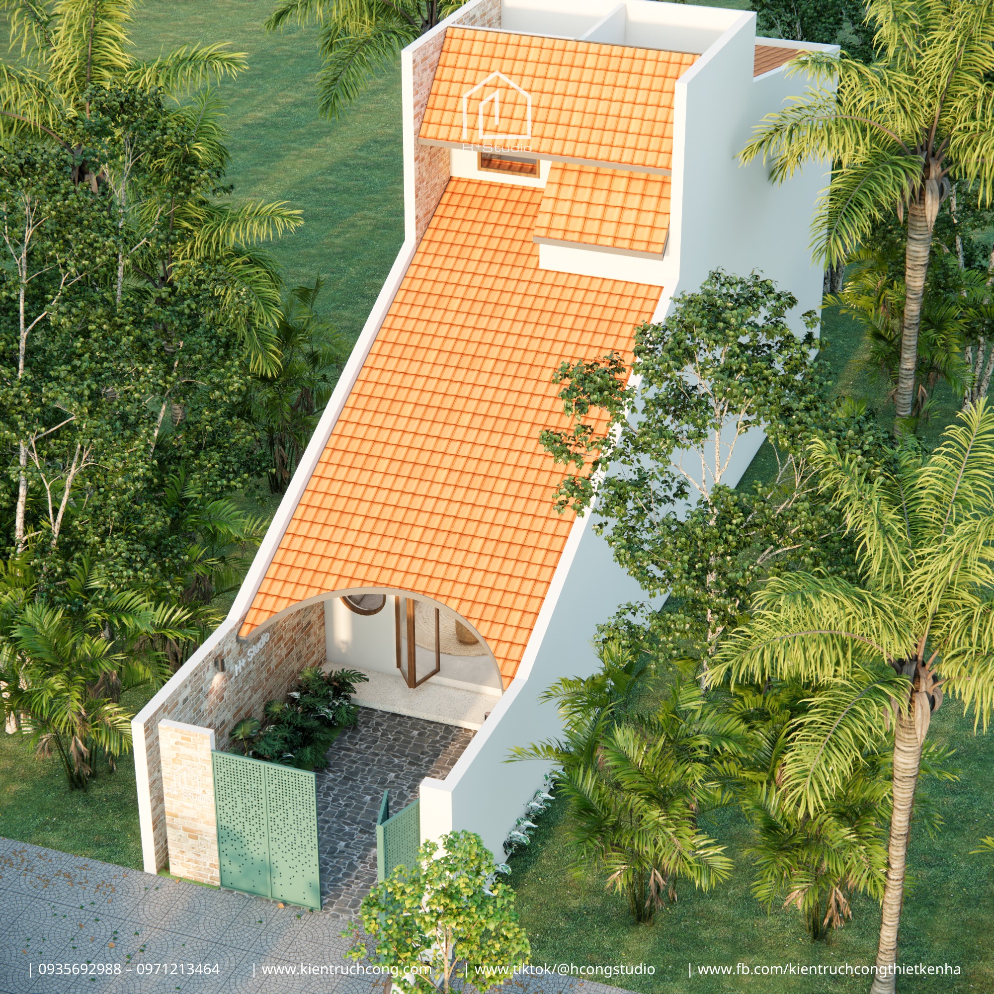 TÍ HOUSE – MẪU NHÀ CẤP 4 MÁI NGÓI HIỆN ĐẠI VỚI ĐƯỜNG CONG ĐỘC BẢN TẠI TRÀ VINH