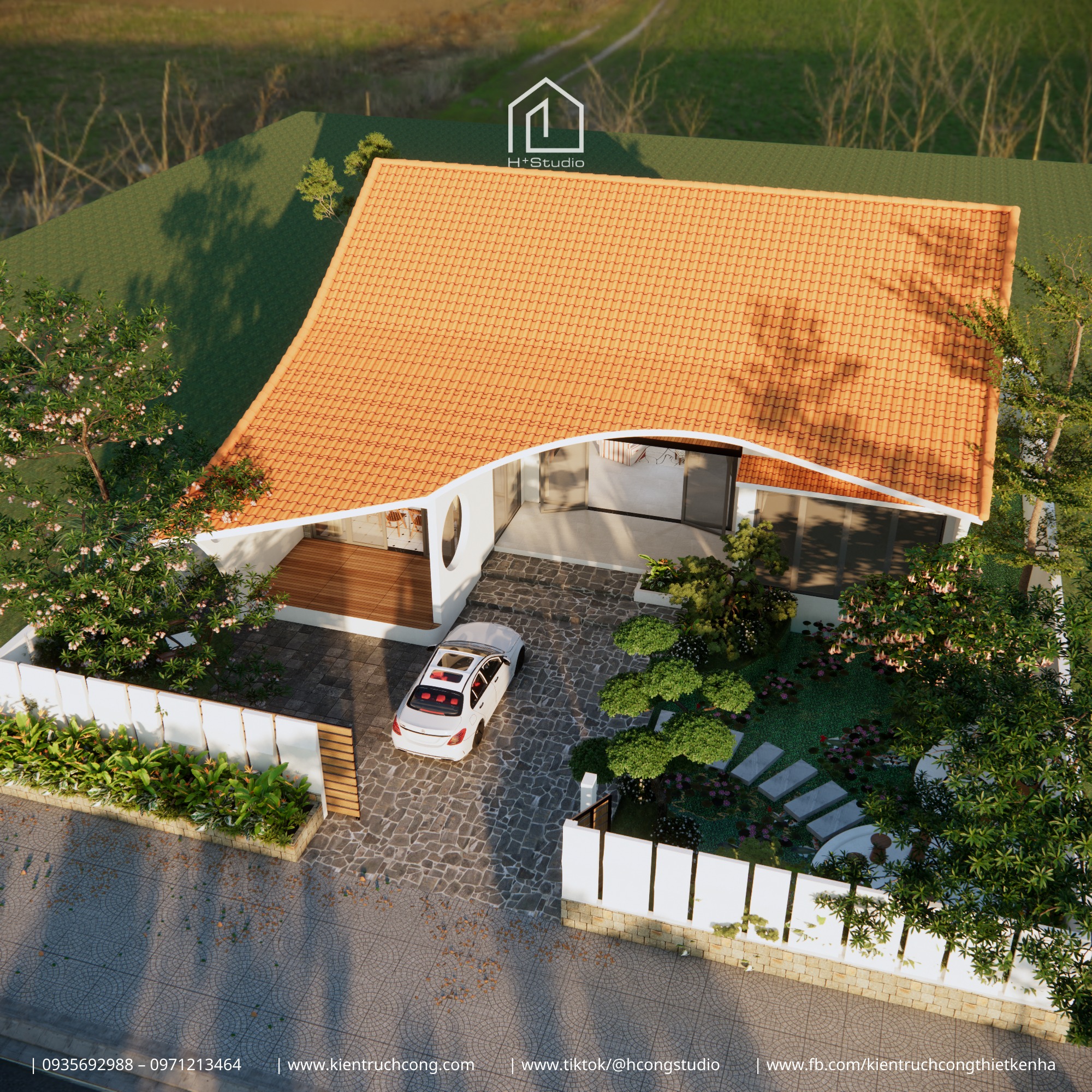 HÙNG HOUSE - NHÀ VƯỜN MÁI CONG HIỆN ĐẠI  TẠI QUẢNG TRỊ