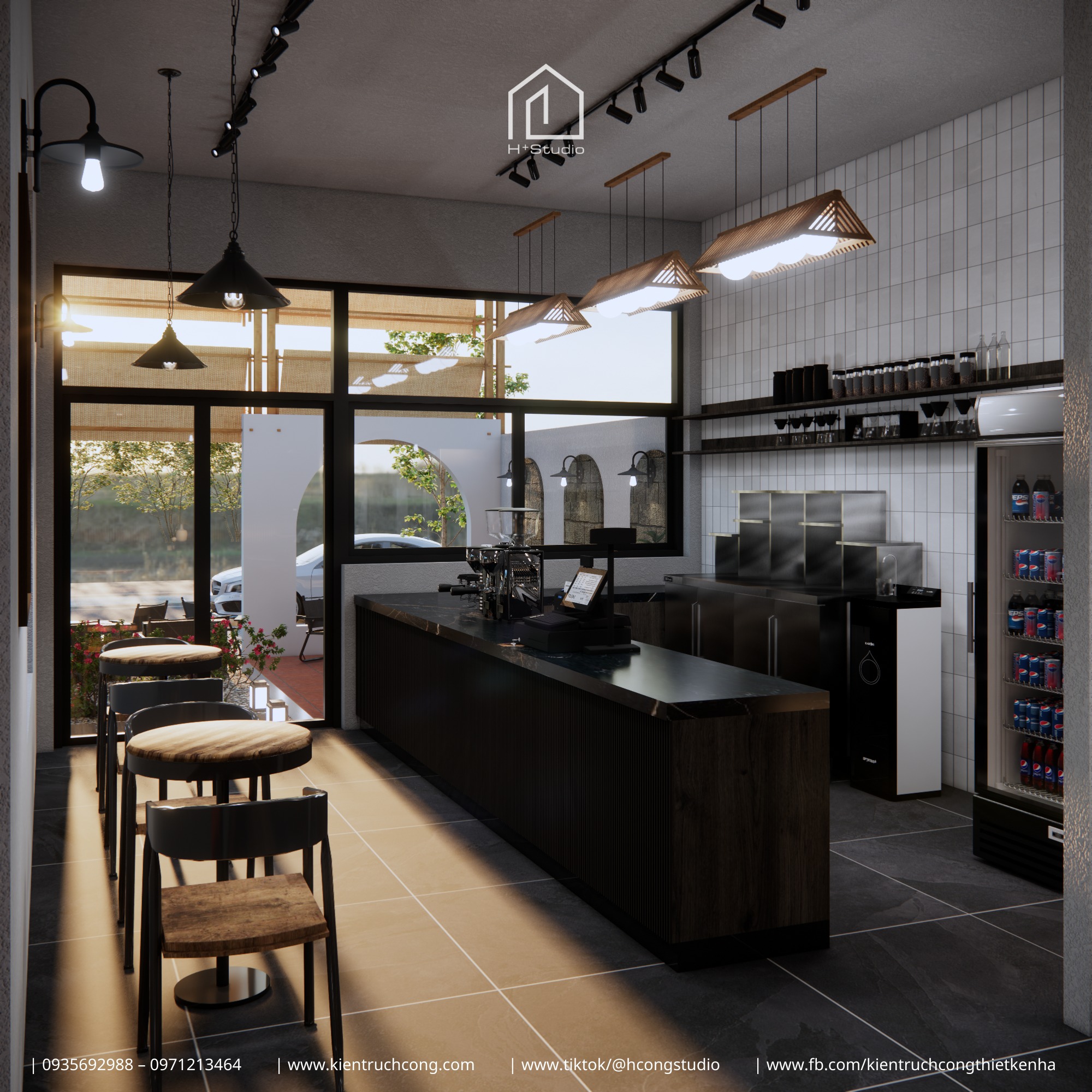 Quán cafe sân vườn phong cách hiện đại - Hình ảnh 9