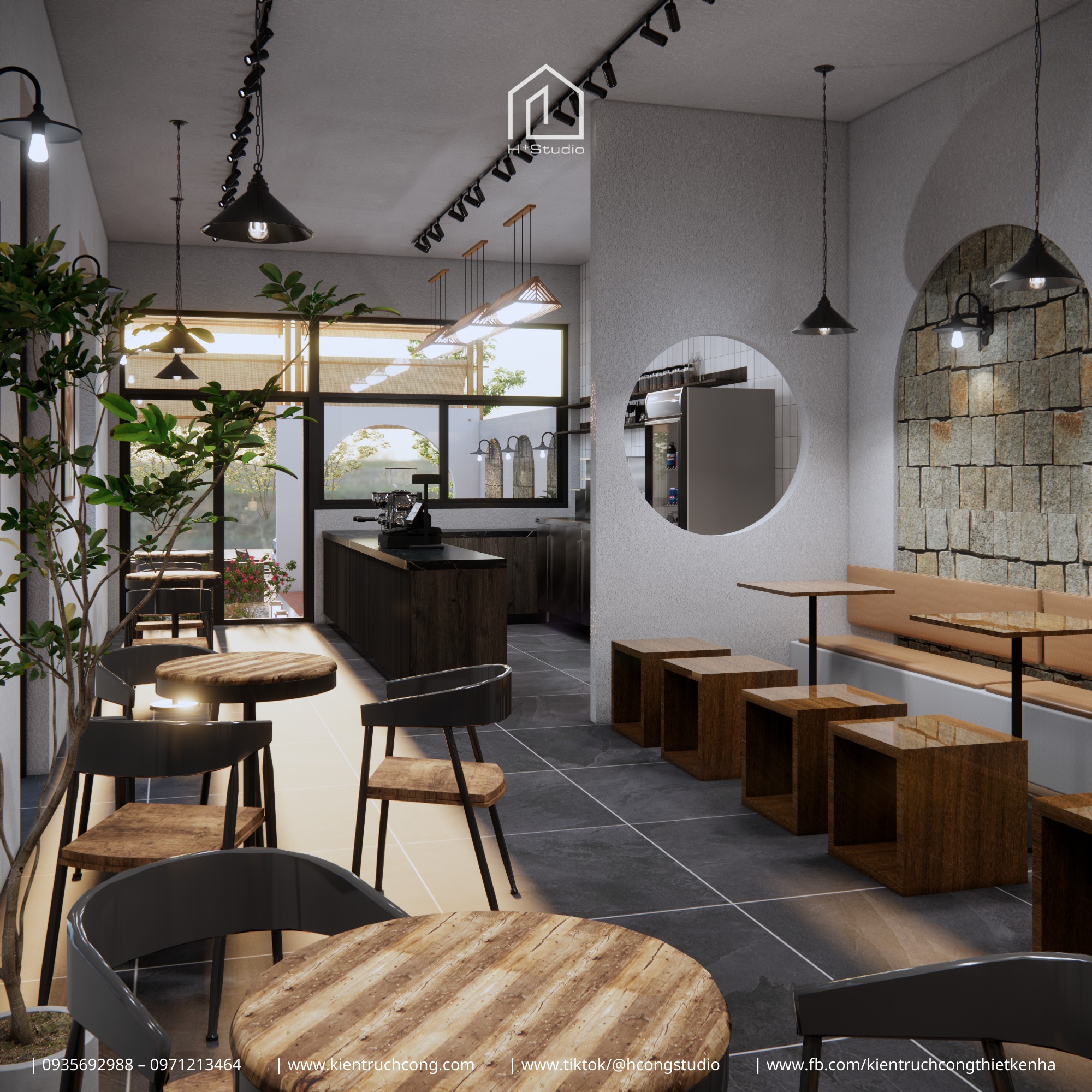 Quán cafe sân vườn phong cách hiện đại - Hình ảnh 8