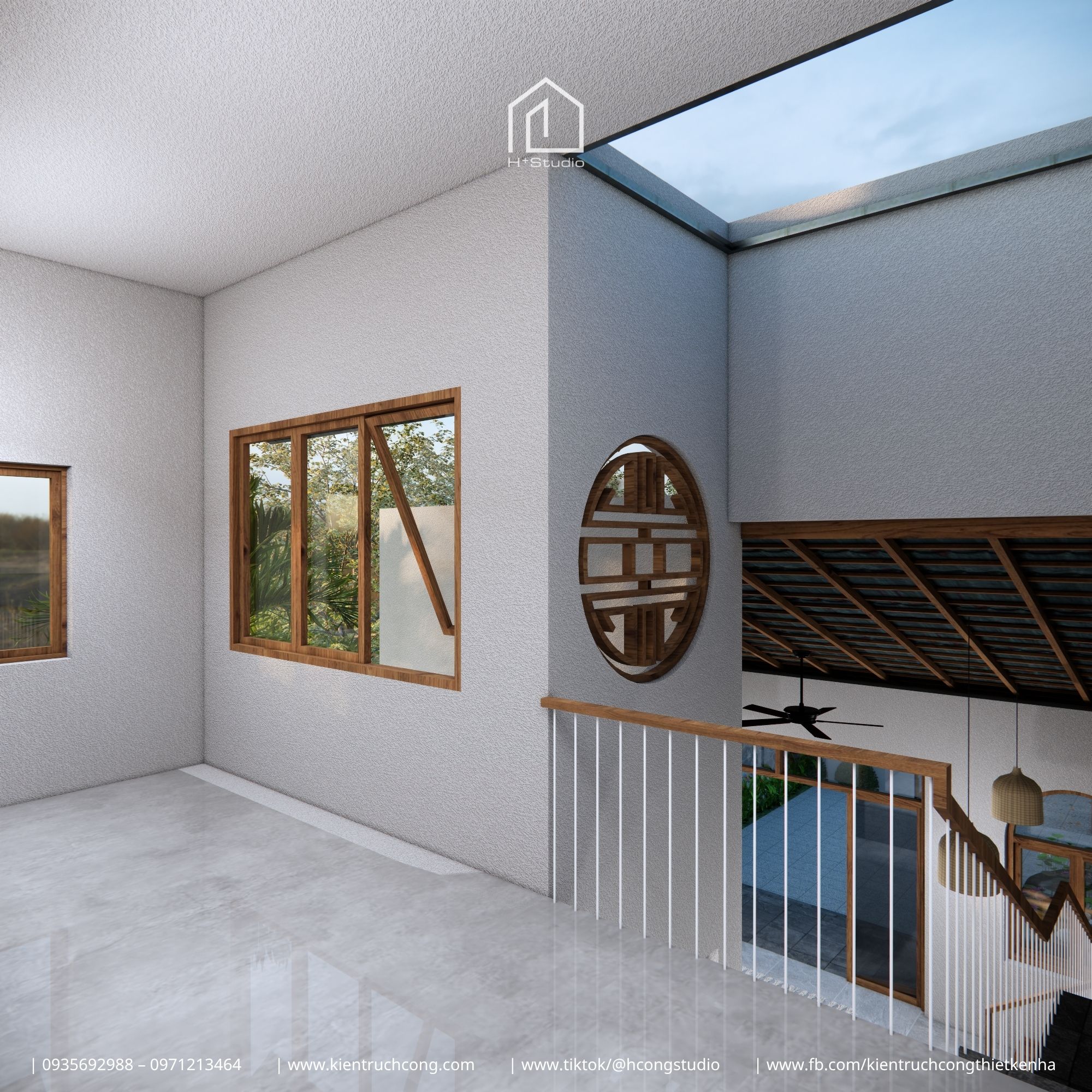 Nhà gác lửng 8x25m – không gian sống từ mộc mạc, cây xanh và ánh sáng - Hình ảnh 14