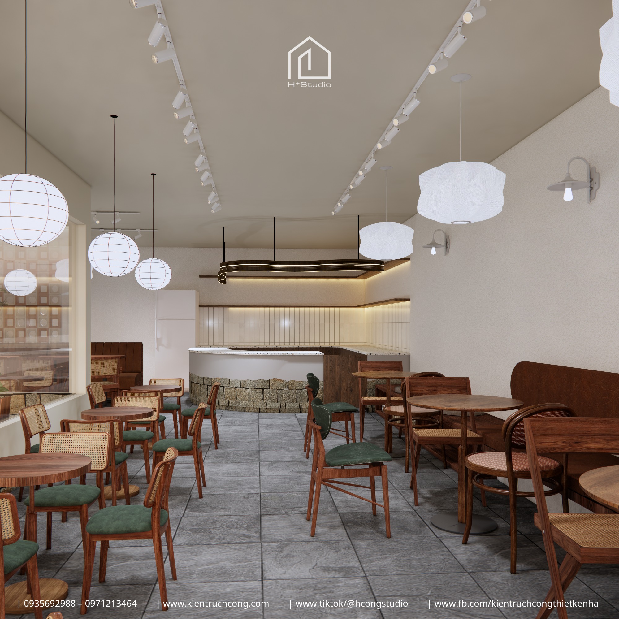 Quán cafe sân vườn tối giản với vật liệu tự nhiên - Hình ảnh 13