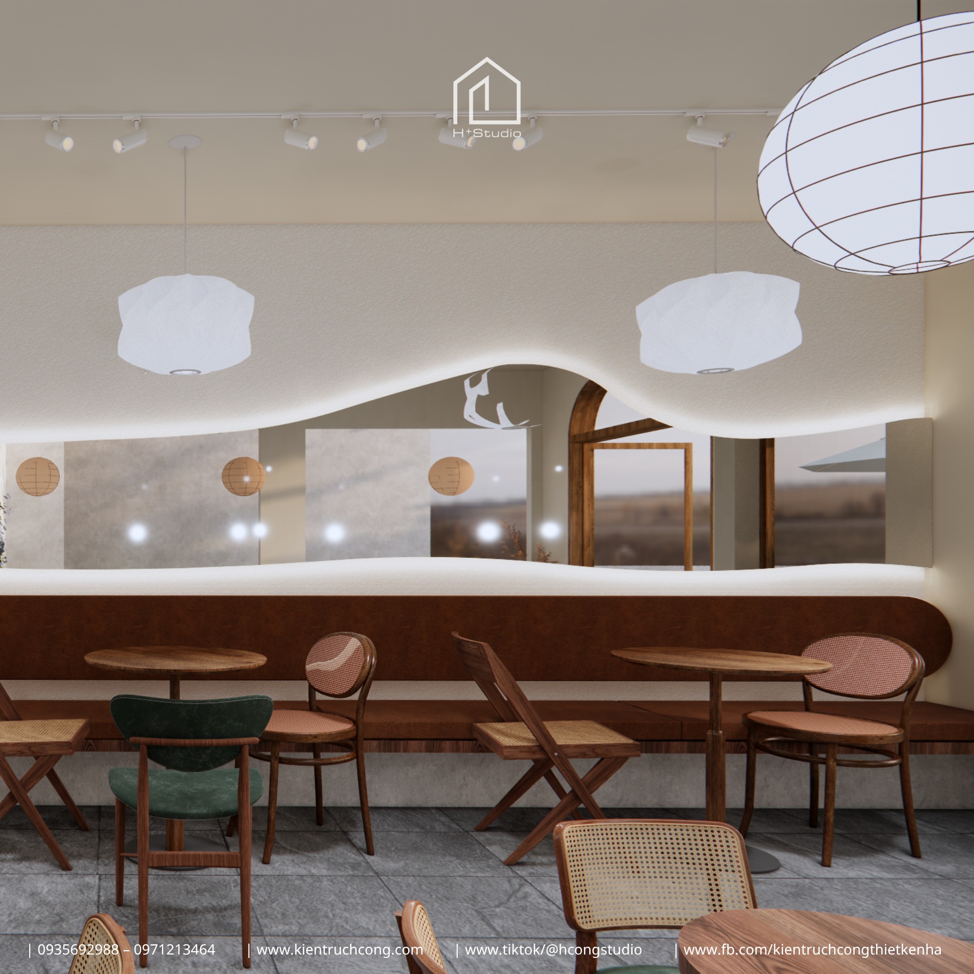 Quán cafe sân vườn tối giản với vật liệu tự nhiên - Hình ảnh 14