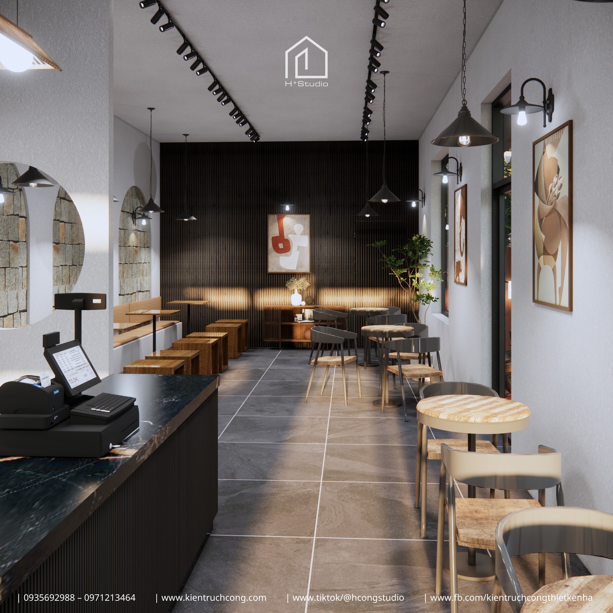 Quán cafe sân vườn phong cách hiện đại - Hình ảnh 7