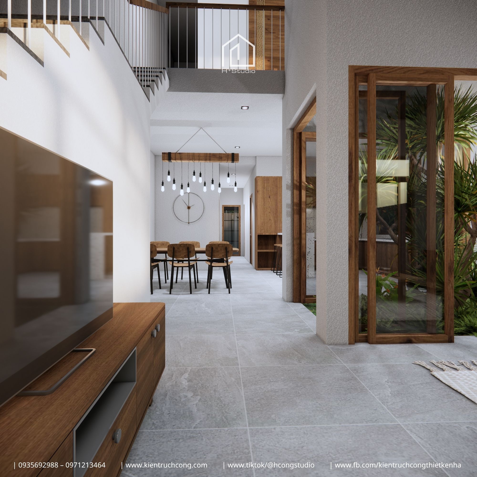 Nhà gác lửng 8x25m – không gian sống từ mộc mạc, cây xanh và ánh sáng - Hình ảnh 9