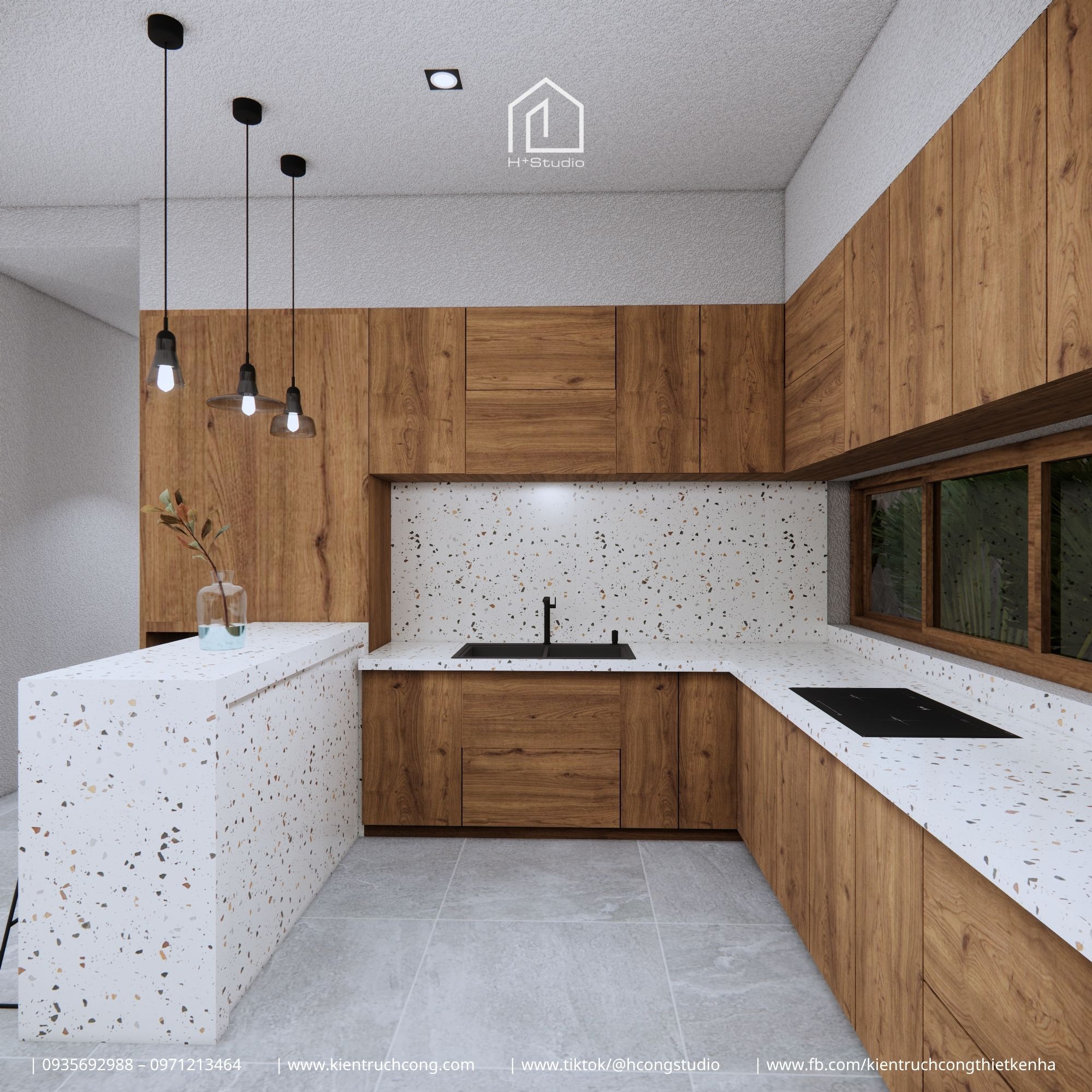 Nhà gác lửng 8x25m – không gian sống từ mộc mạc, cây xanh và ánh sáng - Hình ảnh 11