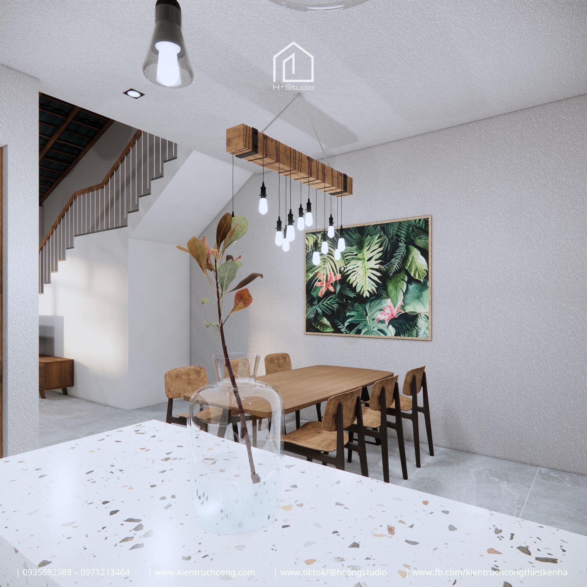 Nhà gác lửng 8x25m – không gian sống từ mộc mạc, cây xanh và ánh sáng - Hình ảnh 13