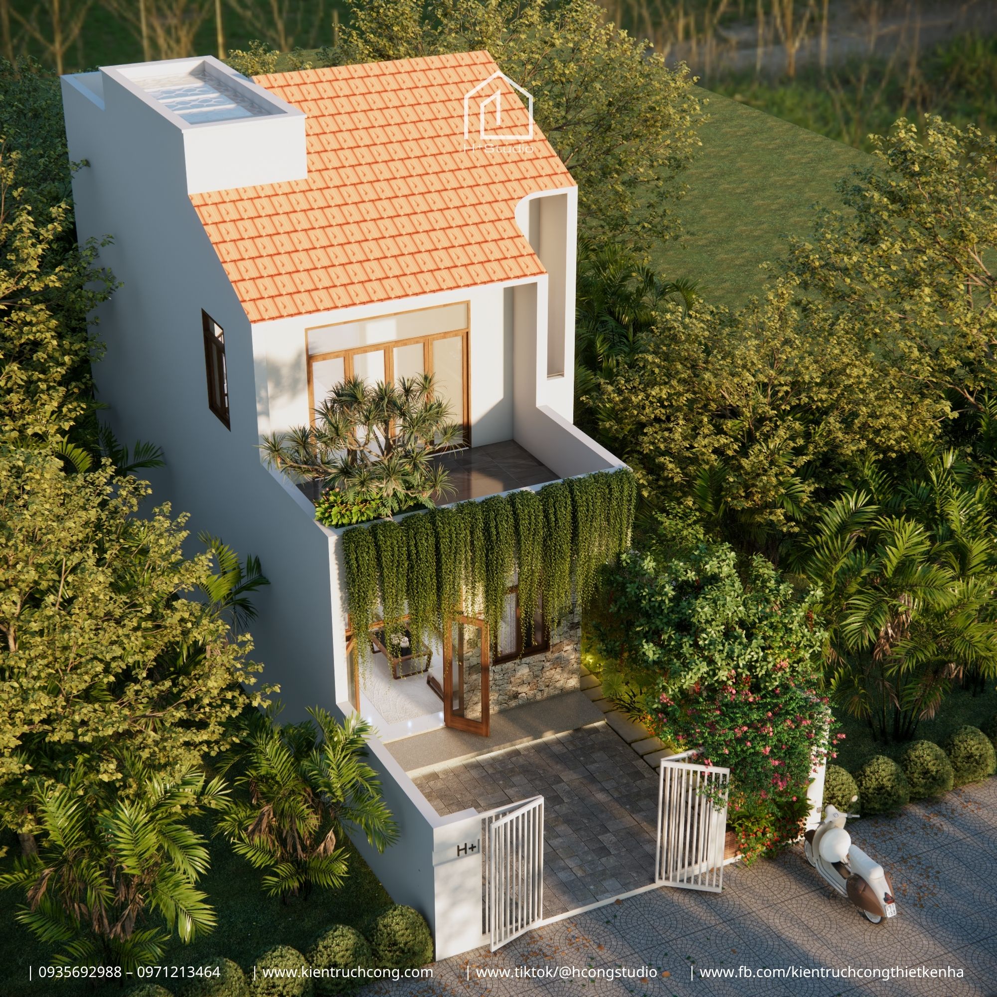 Nhà phố 2 tầng 6×20m – Không gian sống xanh, thoáng sáng cho gia đình hiện đại - Hình ảnh 2
