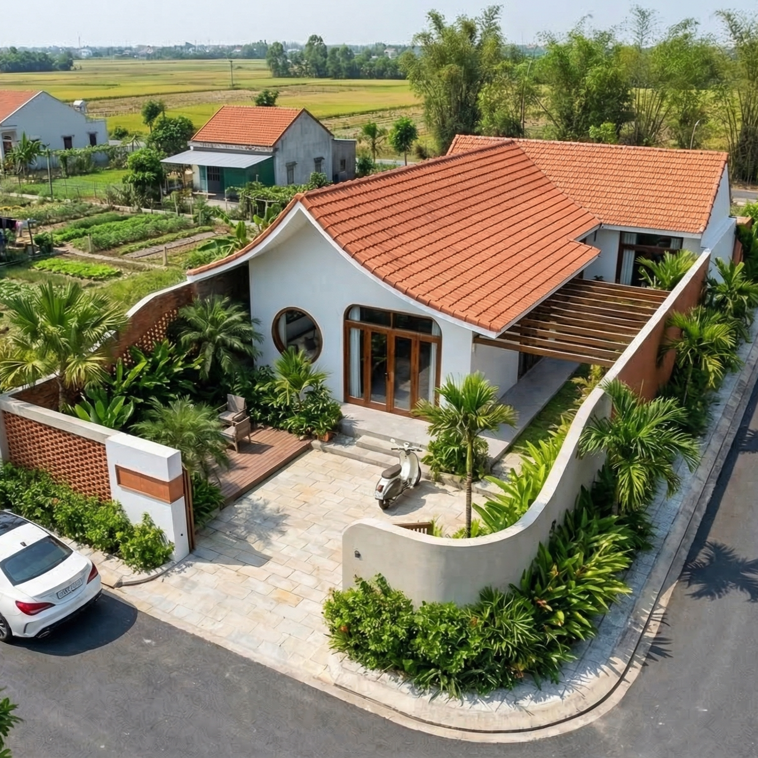 Nhà vườn cấp 4 mái ngói