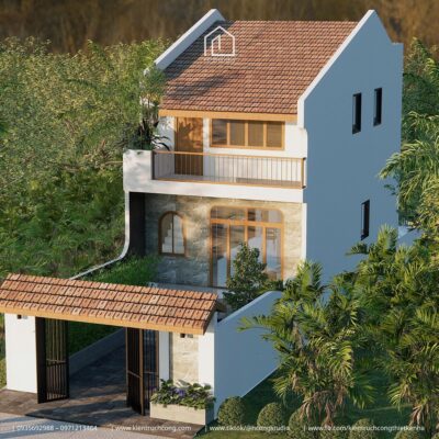 Nhà phố 2 tầng có sân trước đậu ô tô