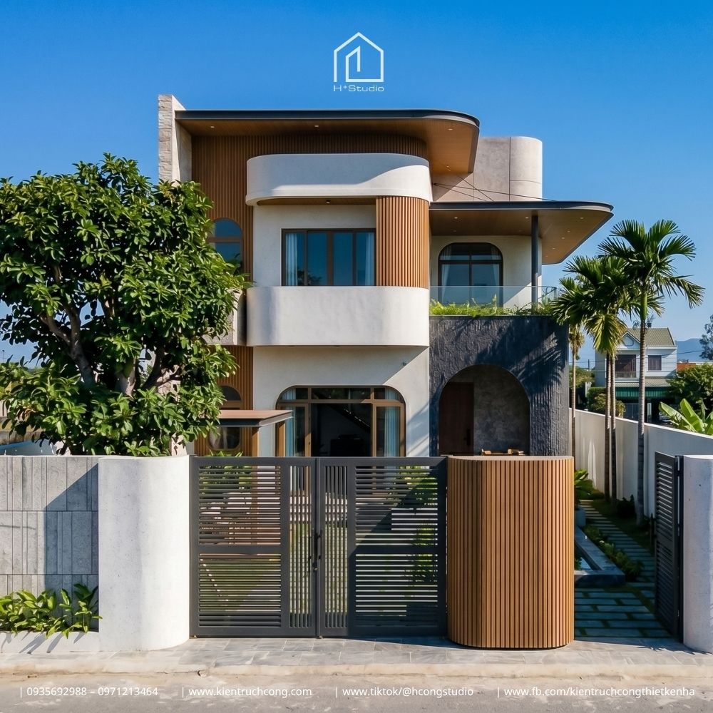 Biệt Thự 2 Tầng 10x30m: Không Gian Nghỉ Dưỡng Đẳng Cấp Và Nghệ Thuật Đa Vật Liệu - Hình ảnh 2