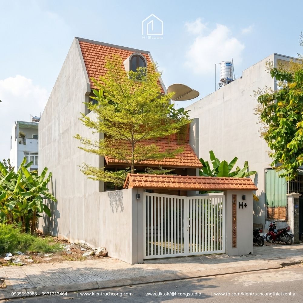 Mẫu nhà gác lửng mái ngói hiện đại 5x23m với không gian nội thất đương đại tinh tế - Hình ảnh 3