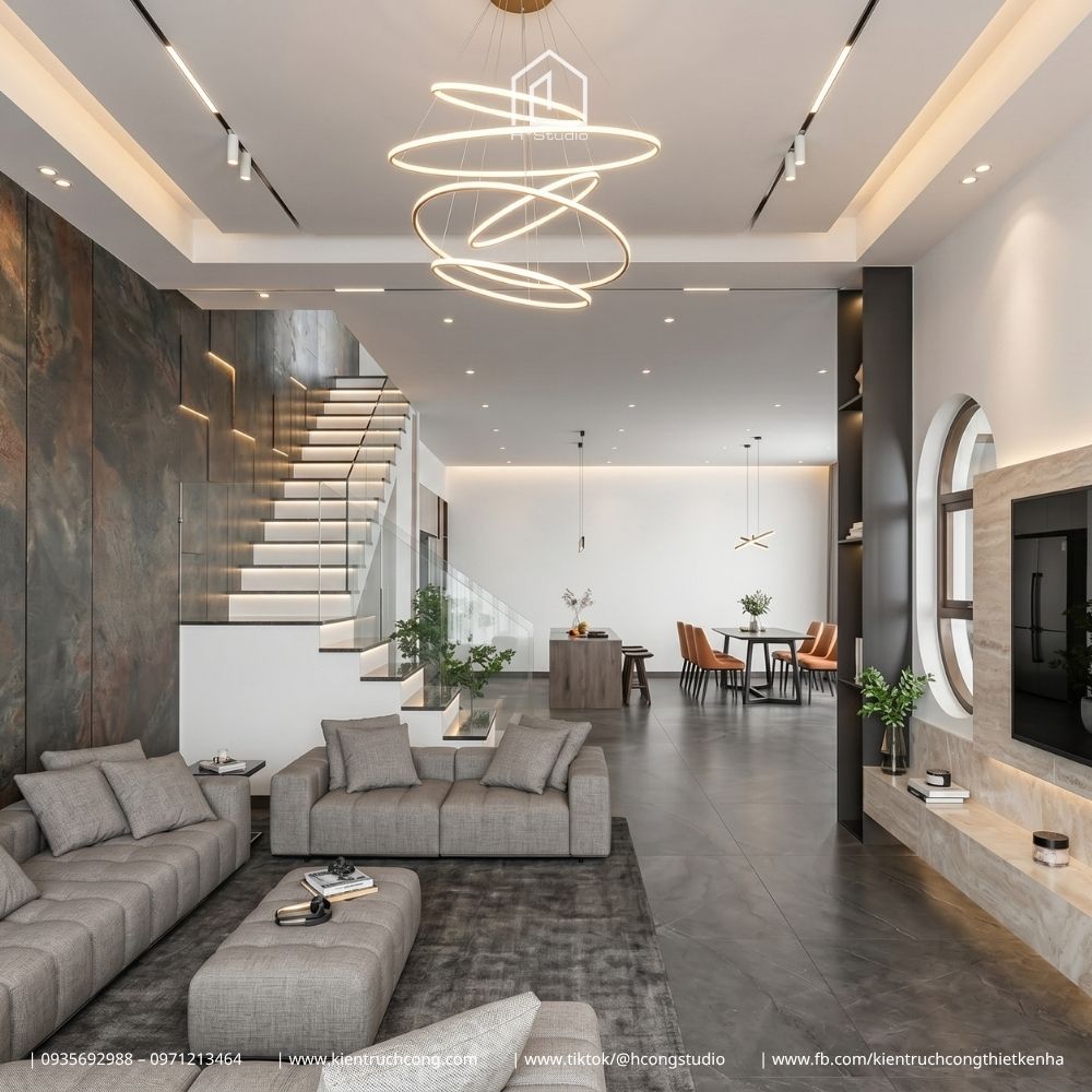 Biệt Thự 2 Tầng 10x30m: Không Gian Nghỉ Dưỡng Đẳng Cấp Và Nghệ Thuật Đa Vật Liệu - Hình ảnh 5