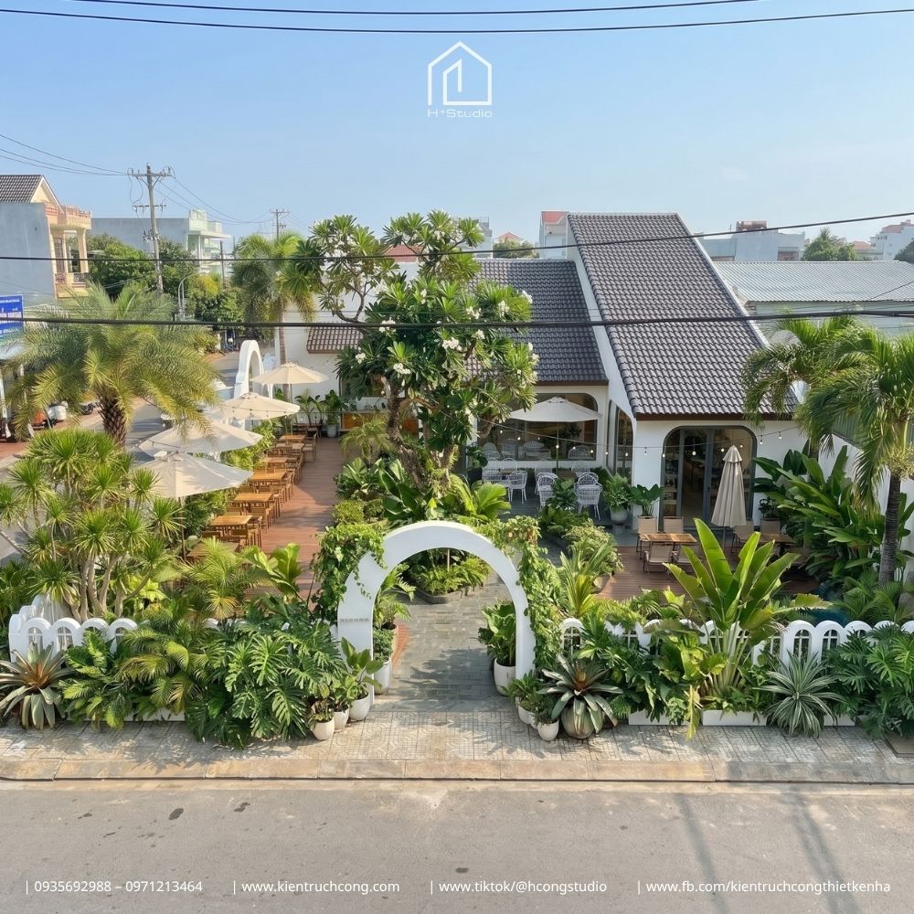 Thiết kế quán cafe sân vườn