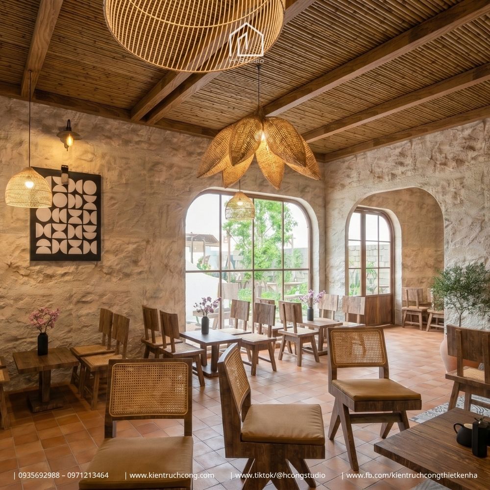 Xu hướng thiết kế quán cafe sân vườn phong cách truyền thống Việt Nam - Hình ảnh 9