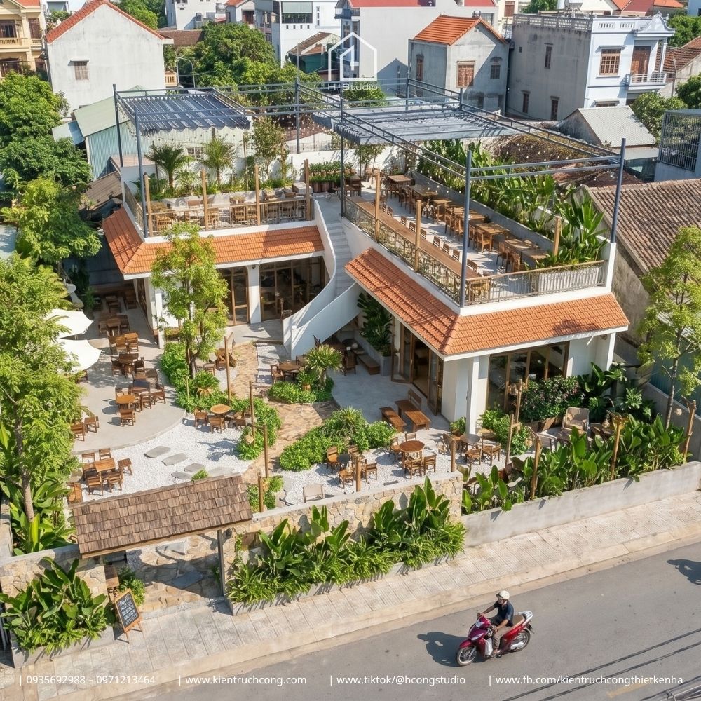 Thiết kế quán cafe sân vườn