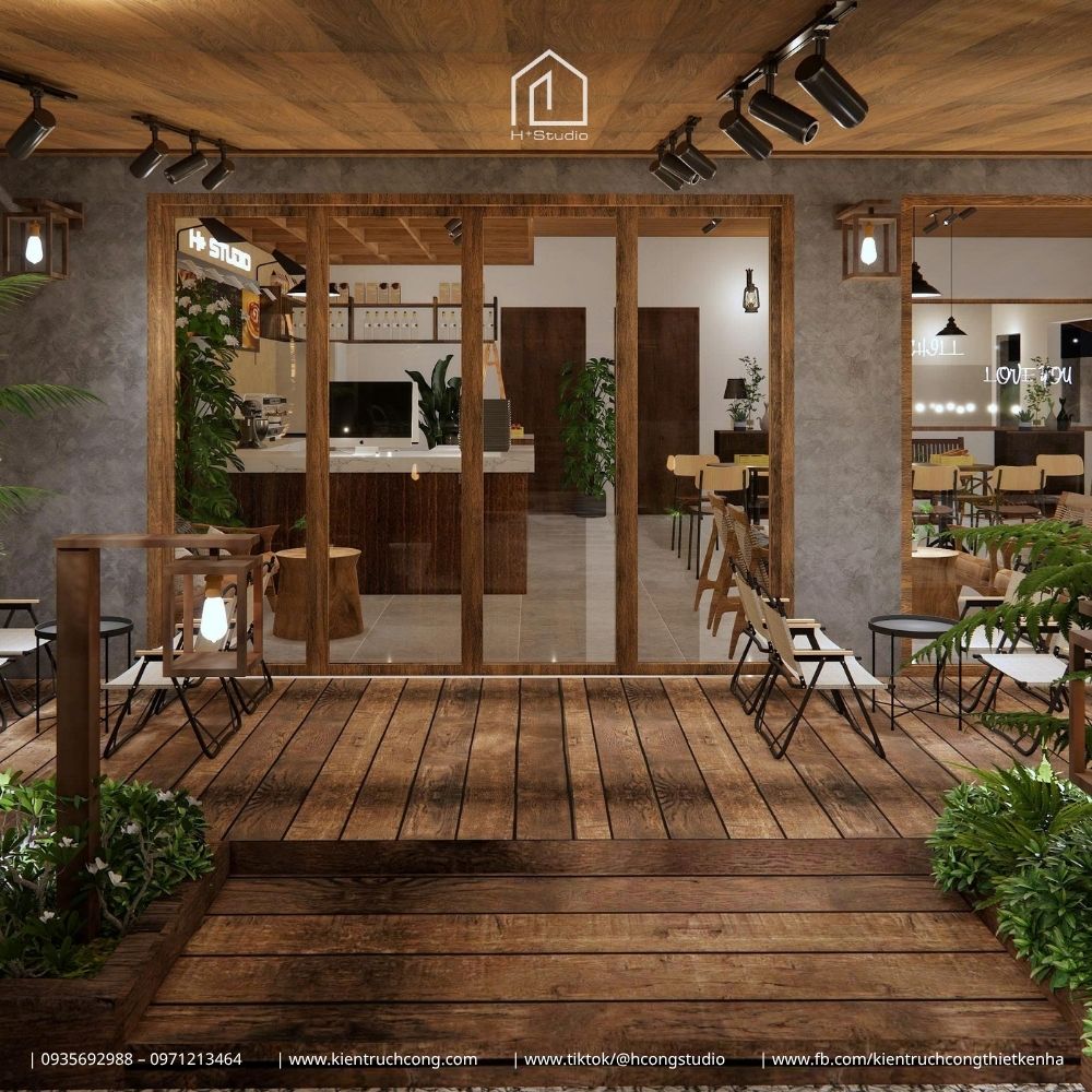 Thiết Kế Quán Cafe Sân Vườn Phong Cách Rustic: Chiêm Ngưỡng Hệ Mái Gỗ Độc Đáo - Hình ảnh 20