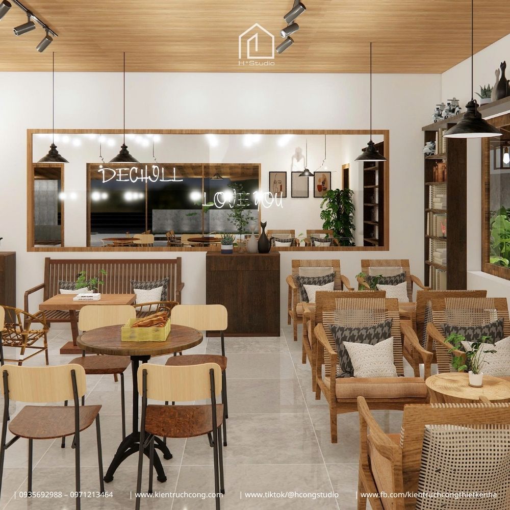 Thiết Kế Quán Cafe Sân Vườn Phong Cách Rustic: Chiêm Ngưỡng Hệ Mái Gỗ Độc Đáo - Hình ảnh 26