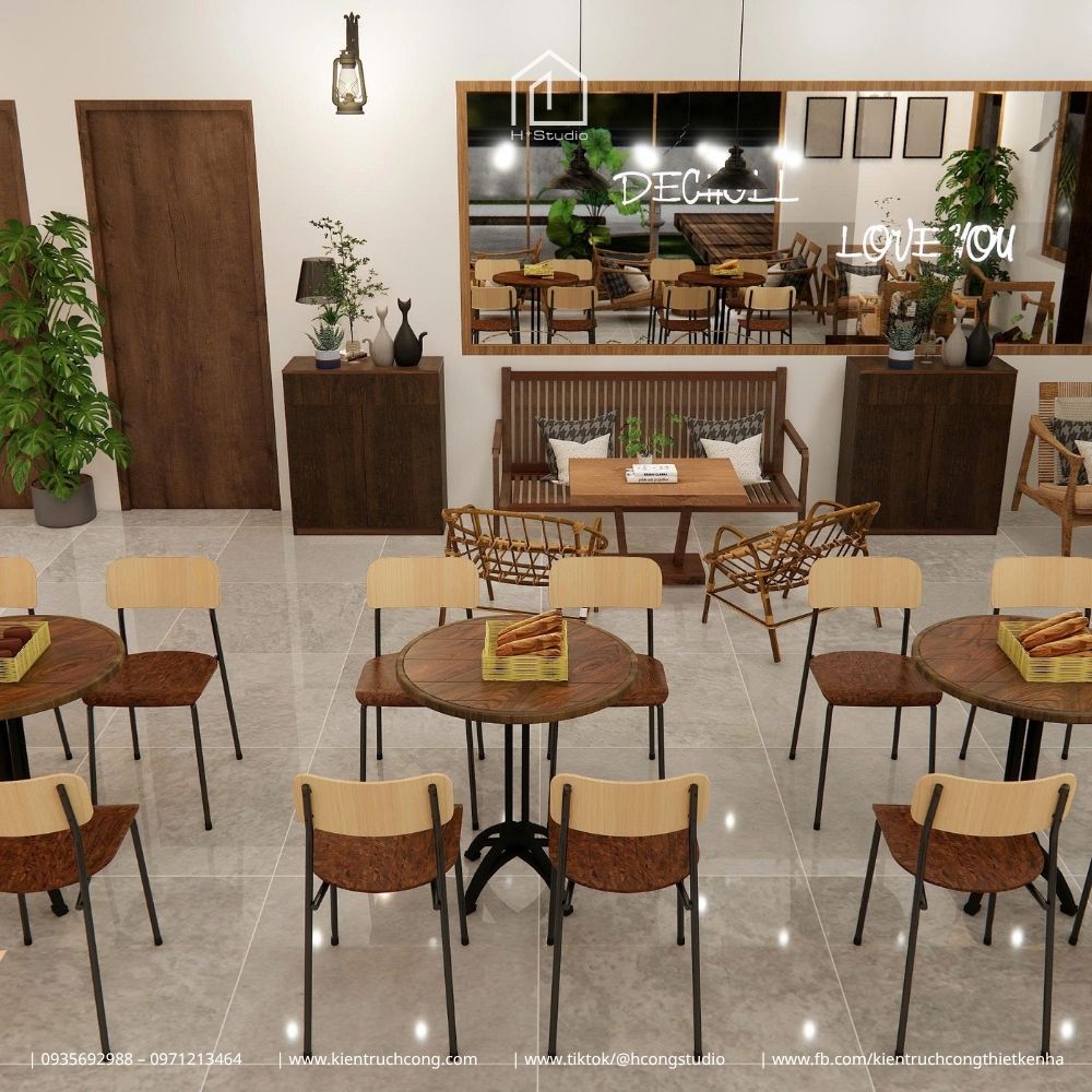 Thiết Kế Quán Cafe Sân Vườn Phong Cách Rustic: Chiêm Ngưỡng Hệ Mái Gỗ Độc Đáo - Hình ảnh 27