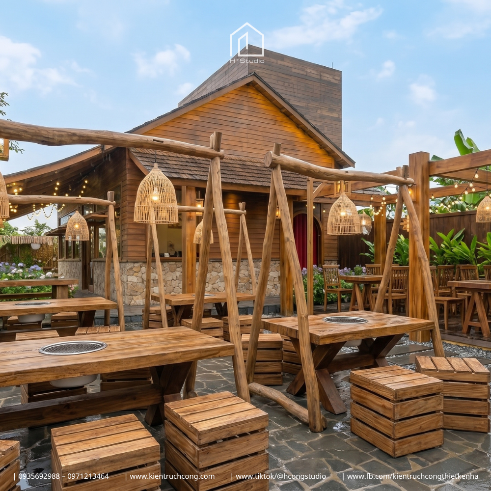 Thiết Kế Lẩu Nướng Sân Vườn Ember – Mô Hình F&B Mang Đậm Chất Rustic Tropical - Hình ảnh 4