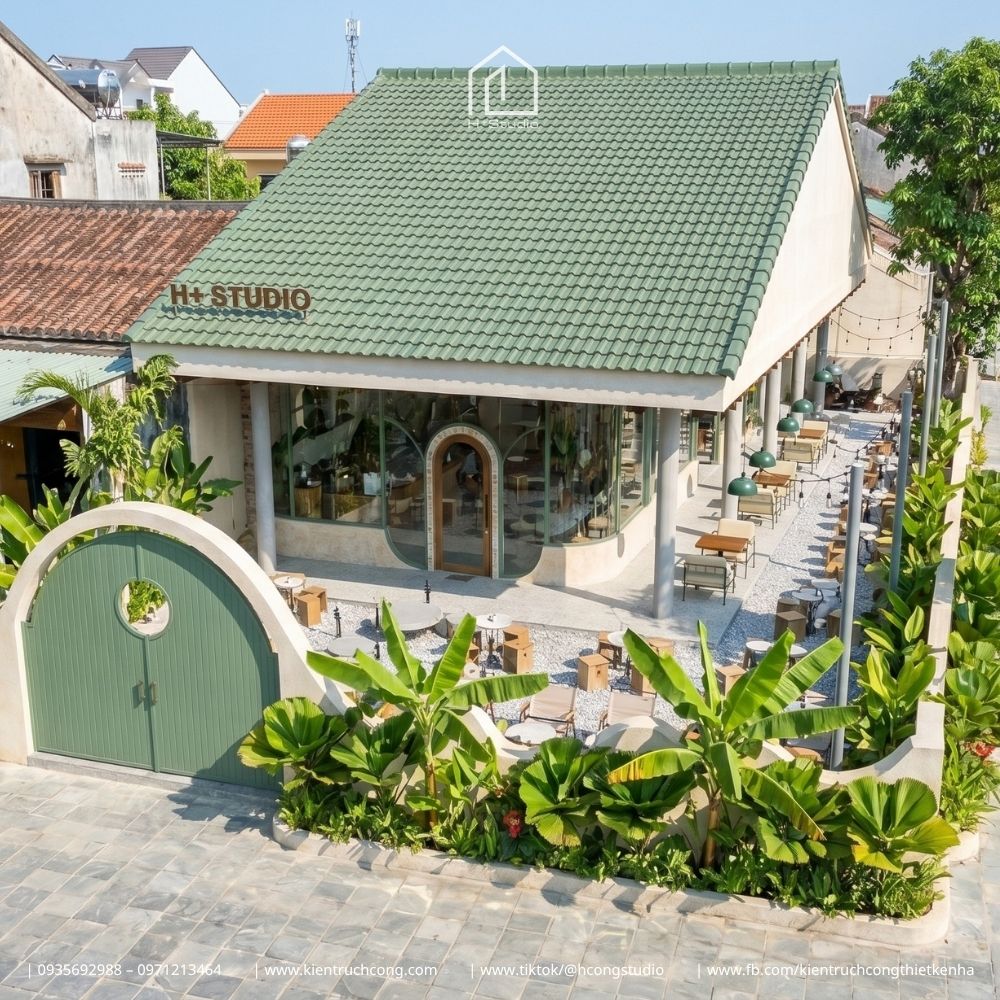 thiết kế quán cafe sân vườn