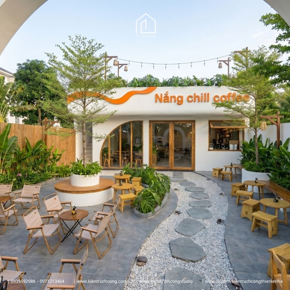 Thiết kế quán cafe sân vườn phong cách Địa Trung Hải với không gian chill giữa phố - Hình ảnh 4
