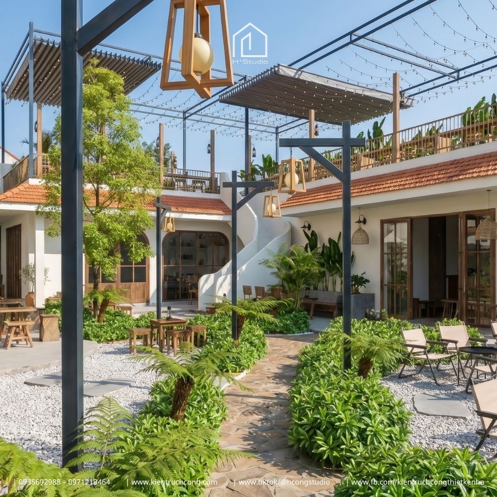 Xu hướng thiết kế quán cafe sân vườn phong cách truyền thống Việt Nam - Hình ảnh 5