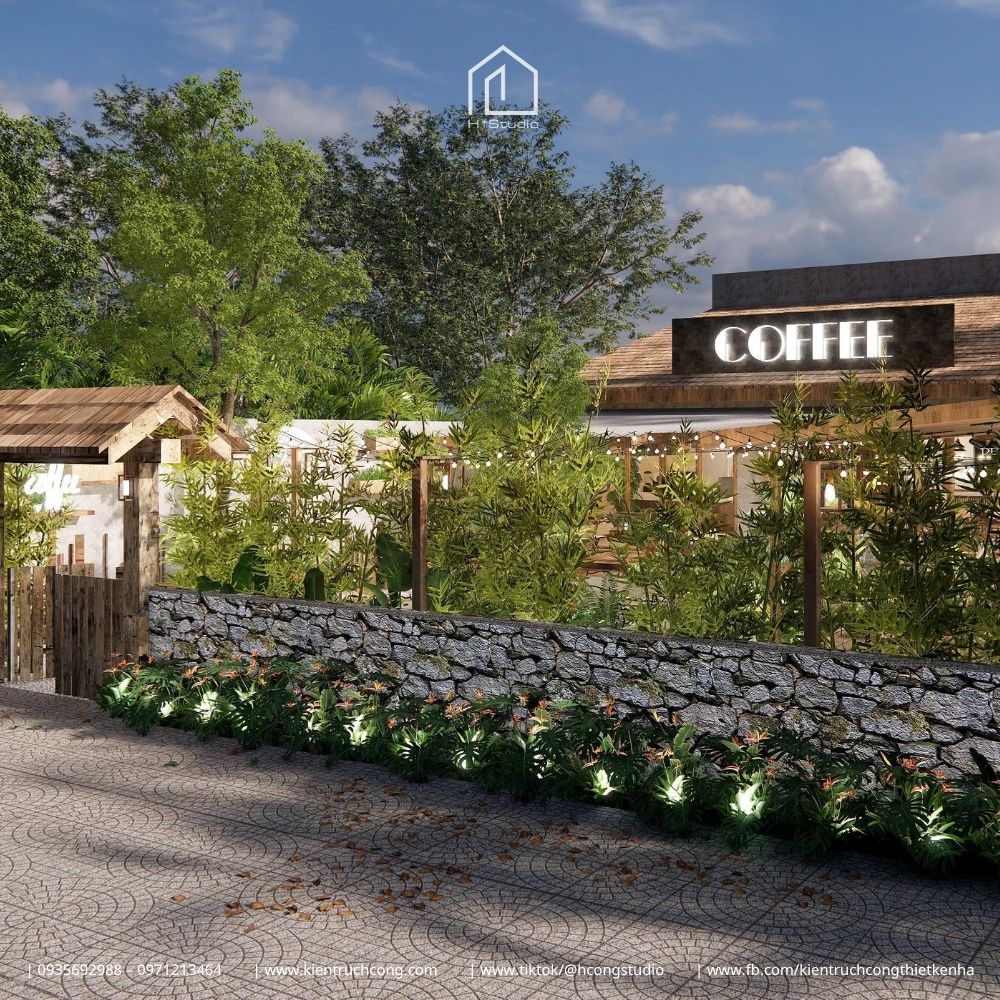 Thiết Kế Quán Cafe Sân Vườn Phong Cách Rustic: Chiêm Ngưỡng Hệ Mái Gỗ Độc Đáo - Hình ảnh 4