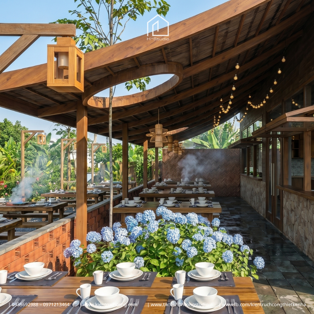 Thiết Kế Lẩu Nướng Sân Vườn Ember – Mô Hình F&B Mang Đậm Chất Rustic Tropical - Hình ảnh 5