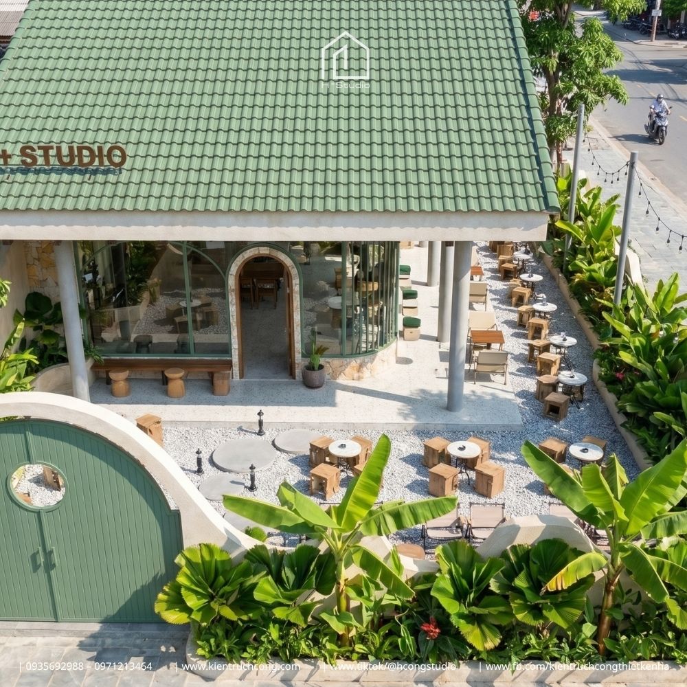 Thiết Kế Quán Cafe Sân Vườn Mộc Coffee – Không Gian Tropical Xanh Mát Giữa Phố - Hình ảnh 5