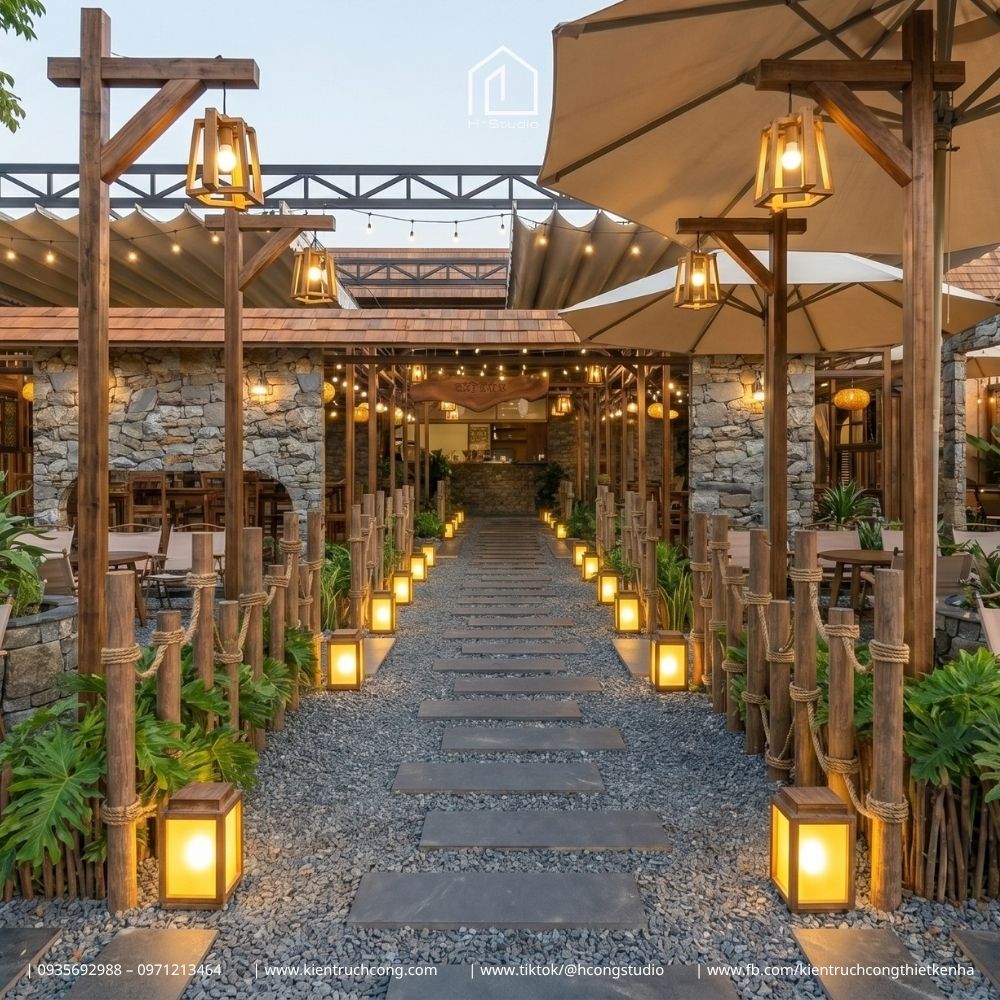 Thiết Kế Quán Cafe Sân Vườn Đẹp Theo Phong Cách Rustic Đầy Thư Giãn - Hình ảnh 5