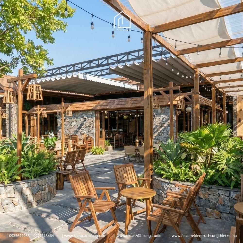 Thiết Kế Quán Cafe Sân Vườn Đẹp Theo Phong Cách Rustic Đầy Thư Giãn - Hình ảnh 6