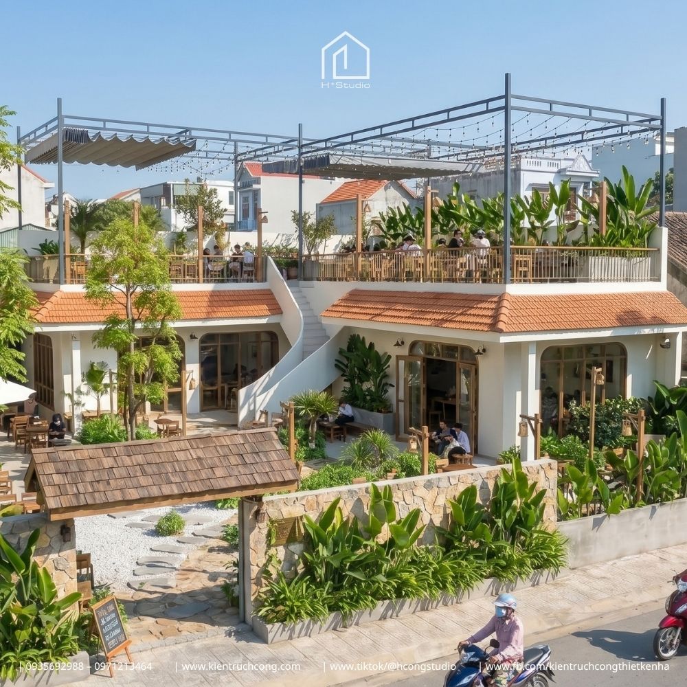 Xu hướng thiết kế quán cafe sân vườn phong cách truyền thống Việt Nam - Hình ảnh 2