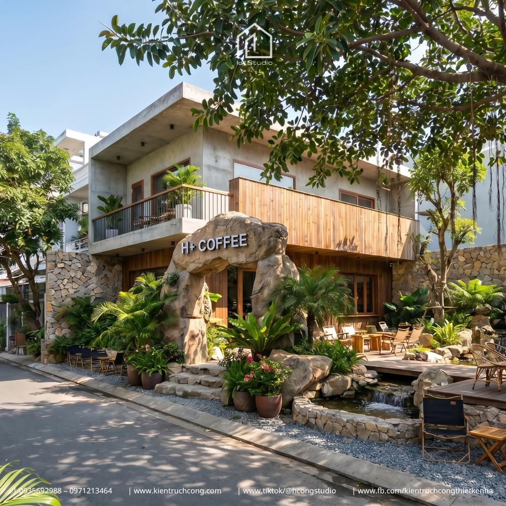 Thiết kế quán cafe sân vườn