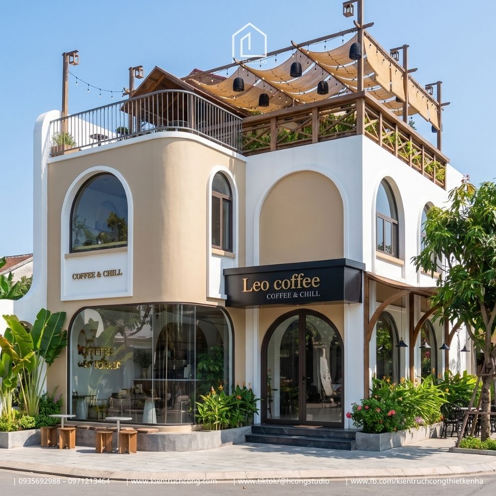 Thiết kế quán cafe sân vườn phong cách Địa Trung Hải đầy thi vị - Hình ảnh 2