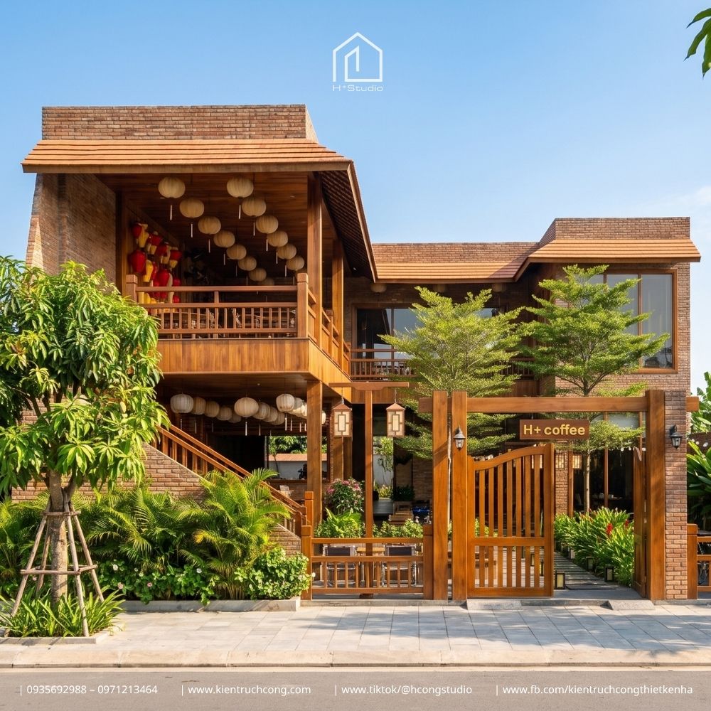 Mẫu thiết kế quán cafe sân vườn phong cách Rustic ấn tượng - Hình ảnh 3