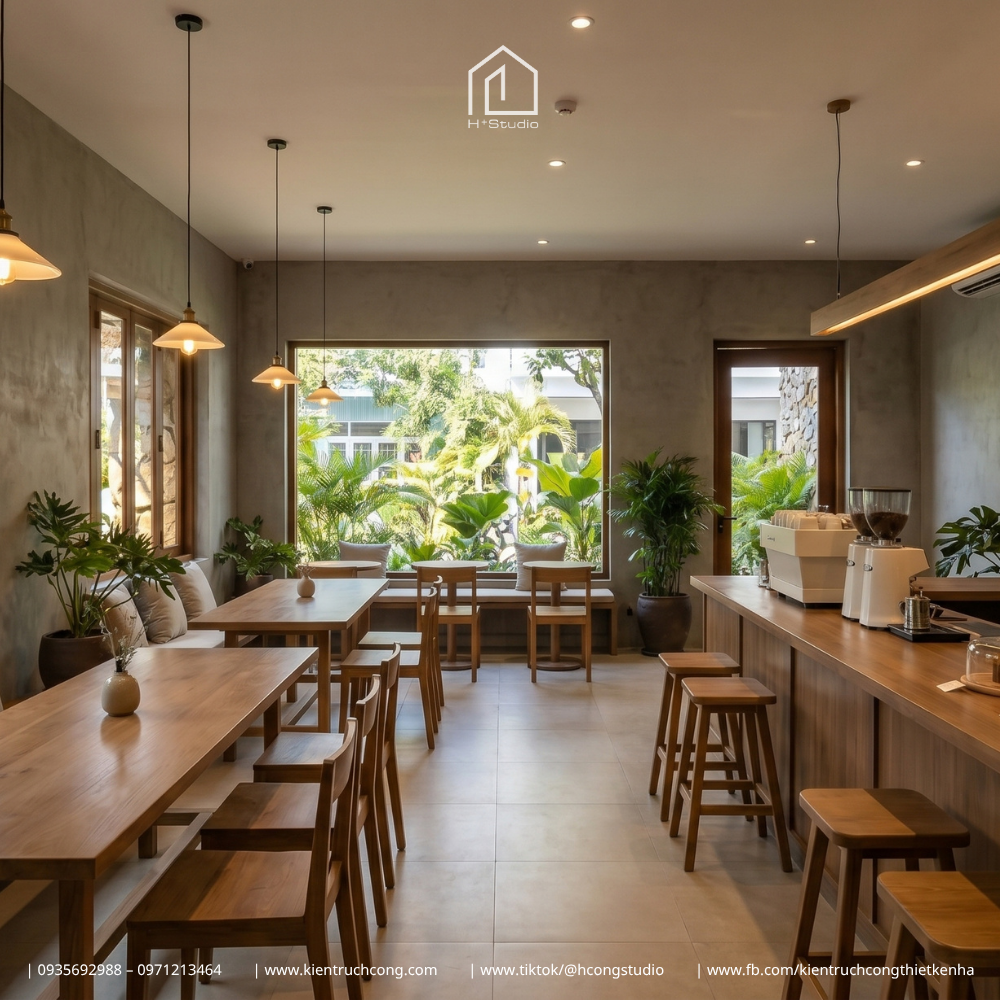 Thiết Kế Quán Cafe Sân Vườn Zeri Coffee – Kiến Tạo "Ốc Đảo Xanh" Giữa Lòng Phố - Hình ảnh 10
