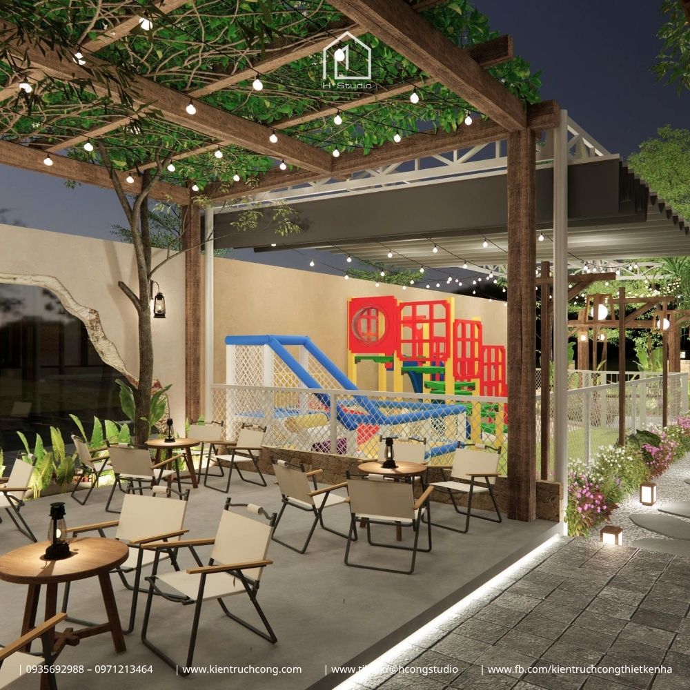 Thiết Kế Quán Cafe Sân Vườn La Cà Coffee – Không Gian Mộc Đương Đại Giữa Khu Vườn Nhiệt Đới - Hình ảnh 11