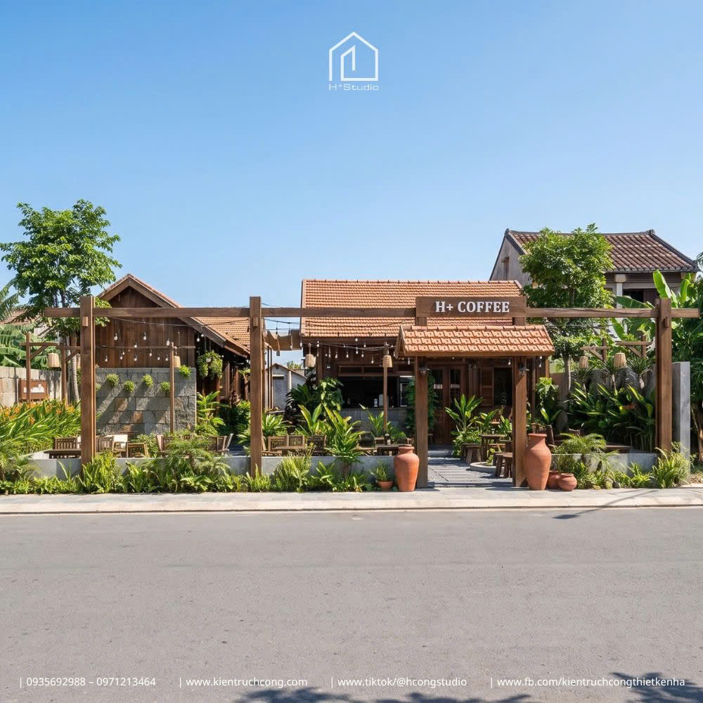 Thiết Kế Quán Cafe Sân Vườn MÂY Coffee – Không Gian Mở Mang Đậm Hơi Thở Làng Quê Việt - Hình ảnh 2