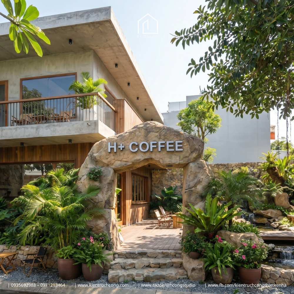 Thiết Kế Quán Cafe Sân Vườn Zeri Coffee – Kiến Tạo "Ốc Đảo Xanh" Giữa Lòng Phố - Hình ảnh 2
