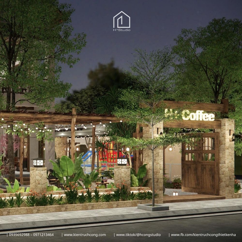 Thiết Kế Quán Cafe Sân Vườn La Cà Coffee – Không Gian Mộc Đương Đại Giữa Khu Vườn Nhiệt Đới - Hình ảnh 4