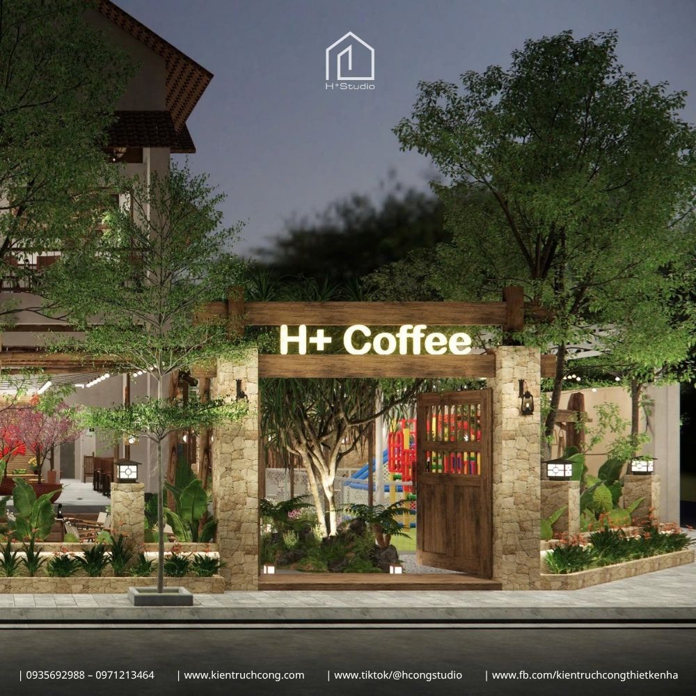 Thiết kế quán cafe sân vườn