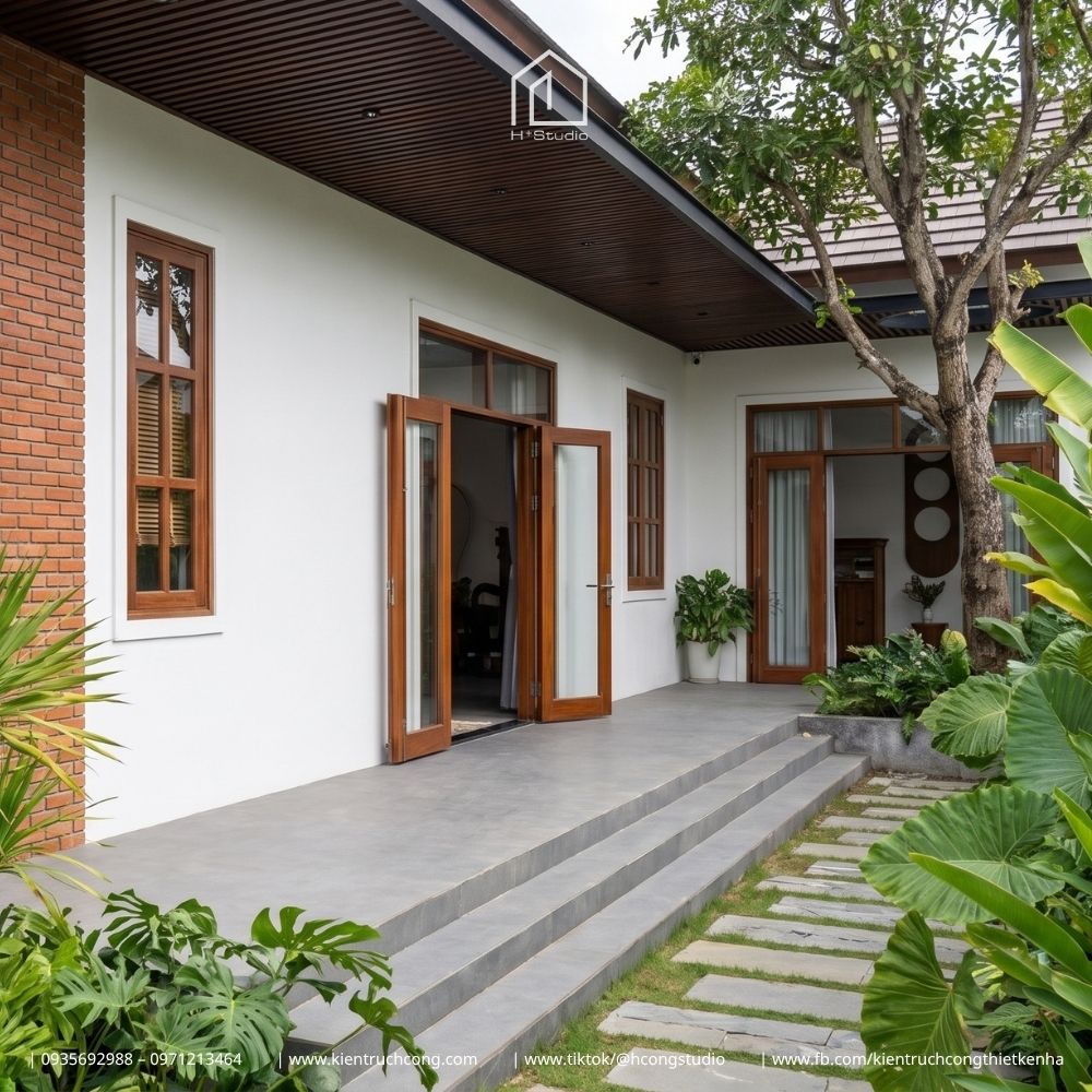 Mẫu nhà cấp 4 sân vườn phong cách Indochine đầy mê hoặc - Hình ảnh 6