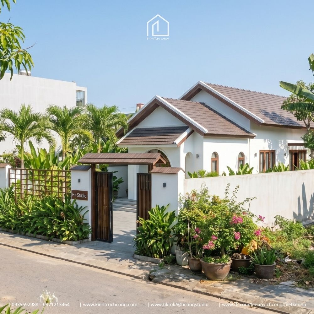 Mẫu nhà cấp 4 sân vườn phong cách Indochine đầy mê hoặc - Hình ảnh 2