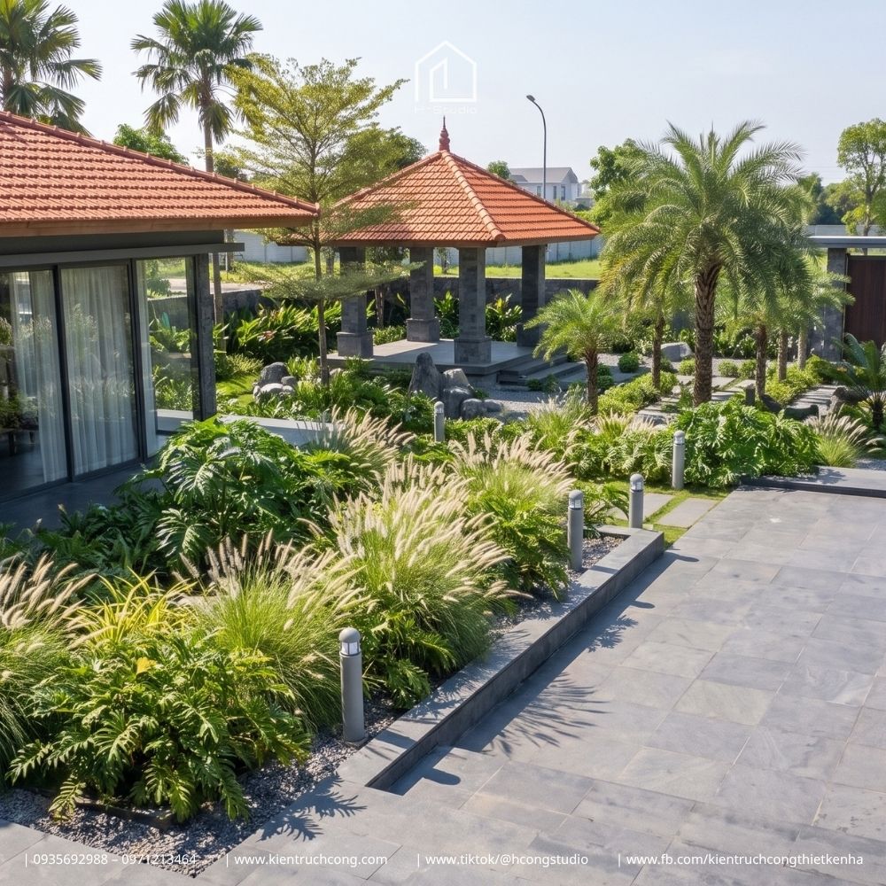 Thiết Kế Biệt Thự Sân Vườn Mái Nhật: Giải Pháp Công Năng & Thẩm Mỹ - Hình ảnh 6
