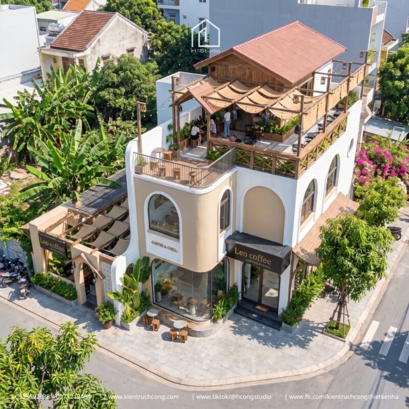 Thiết kế quán cafe sân vườn