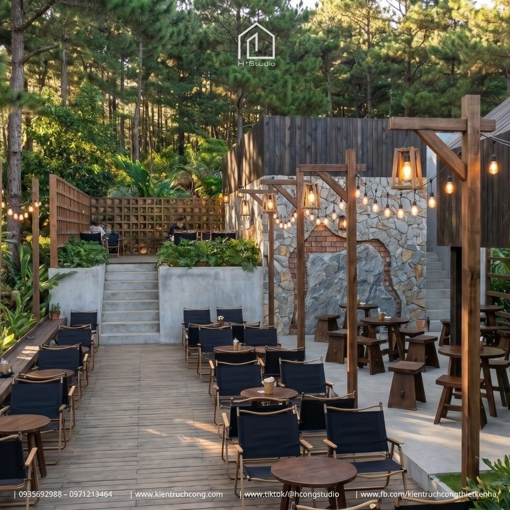 Thiết Kế Quán Cafe Sân Vườn Chile Coffee – Kiến Trúc Cabin Nghỉ Dưỡng Hòa Mình Với Thiên Nhiên - Hình ảnh 5
